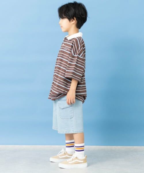 and D.petitmain / アンドディー. プティマイン Tシャツ | マルチボーダービッグシルエット半袖ラガーシャツ | 詳細9