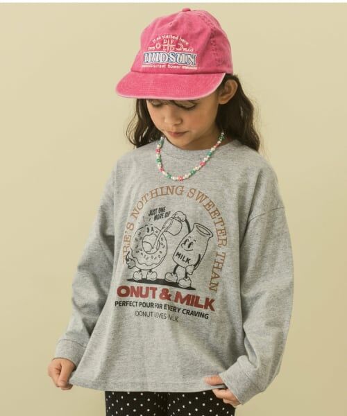 and D.petitmain / アンドディー. プティマイン Tシャツ | 【365D.】OFUZAKEワイド長袖Tシャツ（ライト グレー）