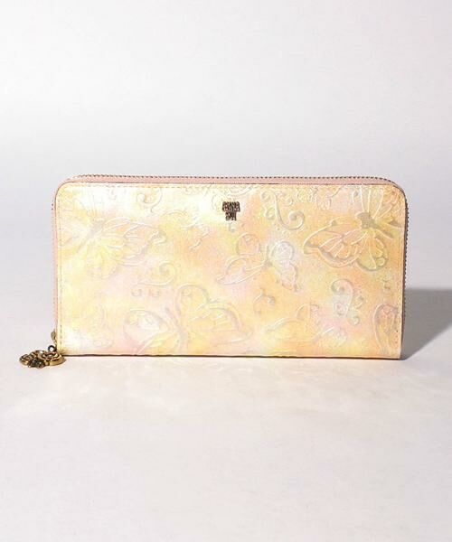 ANNA SUI / アナスイ 財布・コインケース・マネークリップ | パピヨン ラウンド長財布 ライトブルー2（ピンク）