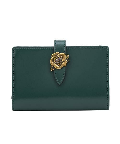 ANNA SUI/アナスイ ブルボン 二つ折り財布 グリーン F ANNA SUI/アナスイ ブルボン 二つ折り財布 グリーン F