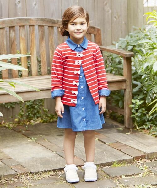 セール お手入れらくちん Kids ライトオンスデニム オックス ワンピース ミニ丈 ひざ丈ワンピース Any Fam エニィファム ファッション通販 タカシマヤファッションスクエア