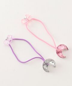 【KIDS雑貨】リボン&ムーン ヘアゴム