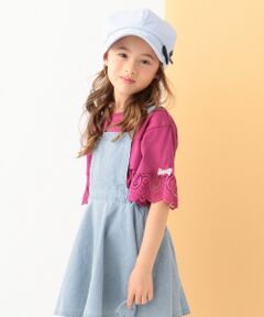 【KIDS】袖レース フリル 20TC天竺 Tシャツ