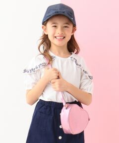 【KIDS】花刺繍フリル 20TC天竺 Tシャツ