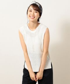 ANY / エニィ ニット・セーター | 【洗える】フレンチリネンスリーブレス プルオーバー