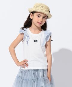 【KIDS】ネックレス ストライプフリル Tシャツ