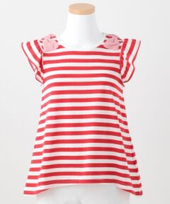 ANY / エニィ Tシャツ | 【一部店舗限定カラー有り/SCHOOL】吸水速乾 リボン×ボーダー Tシャツ