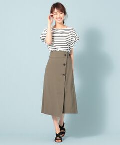 ANY / エニィ ミニ・ひざ丈スカート | 【洗える】麻混ストレッチ スカート