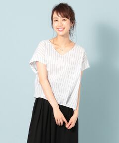 ANY / エニィ トップス | 【シワになりにくい】キュームコアVネック ブラウス