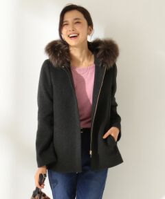 【WEB先行予約】カシミヤブレンドフーデット ショートコート