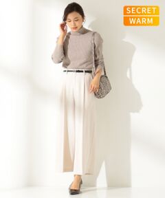 【SECRET WARM】T／Rピーチストレッチ ワイドパンツ