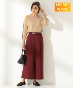 【SECRET WARM】T／Rピーチストレッチ ワイドパンツ