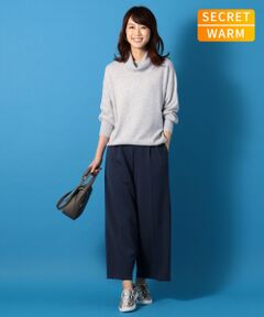 【SECRET WARM】T／Rピーチストレッチ ワイドパンツ