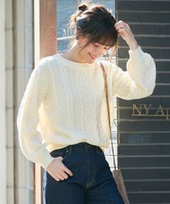 ANY / エニィ ニット・セーター | 【洗える】ソフトタッチケーブル プルオーバー