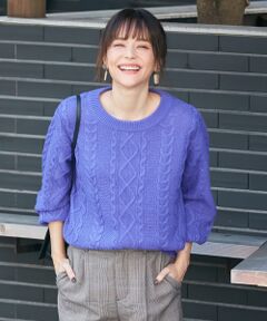 ANY / エニィ ニット・セーター | 【洗える】ソフトタッチケーブル プルオーバー