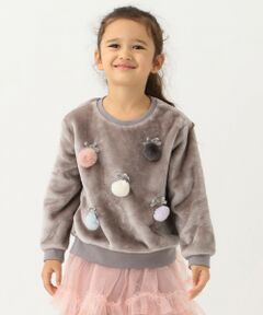 ANY / エニィ スウェット | 【140〜150cm】ファーポンポン付き トレーナー