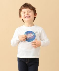 【BOYS/90-130cm】スペースシャトルアップリケ 長袖Tシャツ