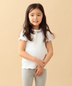 ニコプチ4月号掲載【90-130cm】リボンモチーフ 半袖Tシャツ