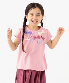 【80-130cm】ランダムリボン 半袖Tシャツ