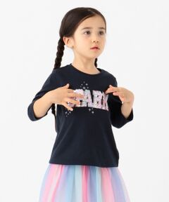 【100-130cm】ミラクルスパンコール 7分袖Tシャツ