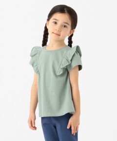 【80-130cm】肩フリル デイリーTシャツ