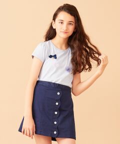 【140-150cm】ネックレス風モチーフ 半袖Tシャツ