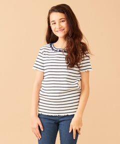 ニコプチ4月号掲載【140-150cm】リボンモチーフ 半袖Tシャツ