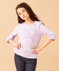 【140-150cm】プリンセスモチーフ 7分袖Tシャツ