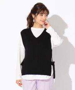 ANY / エニィ ベスト | 【洗える】畦リボン ベスト