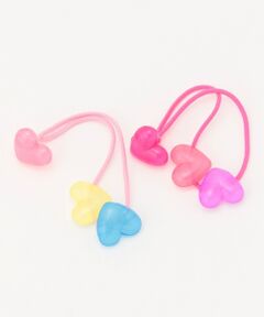 ANY / エニィ ヘアゴム・シュシュ | 【2本セット】カラフルハート ヘアゴム