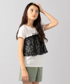 【140-150cm】ロゴ文字入り ドッキングＴシャツ