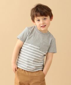 【BOYS/90-130cm】ボーダー半袖Tシャツ