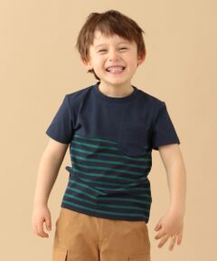 【BOYS/90-130cm】ボーダー半袖Tシャツ