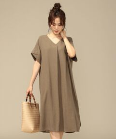 ANY / エニィ ミニ丈・ひざ丈ワンピース | 【洗える】シルキーリネン ワンピース