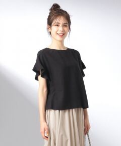 ANY / エニィ トップス | 【洗える】シルキーリネンフリル ブラウス