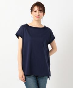 【洗える】シルケットスムースニットコンビ Ｔシャツ