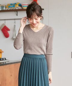 ANY / エニィ ニット・セーター | 【洗える】レーヨンナイロンリブニット プルオーバー