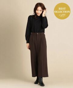 【SECRET WARM】T／Rピーチストレッチ ワイドパンツ