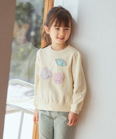 ANY / エニィ スウェット | 【90-130cm】モチーフアップリケ 裏毛 長袖トレーナー