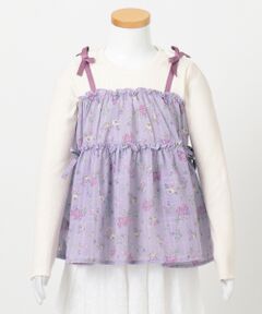 ANY / エニィ Tシャツ | 花柄キャミドッキング 長袖Tシャツ