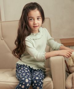 ANY / エニィ Tシャツ | 衿フリル 七分袖 Tシャツ