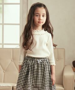 ANY / エニィ Tシャツ | 衿フリル 七分袖 Tシャツ