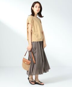 ANY / エニィ ミニ・ひざ丈スカート | 【シワになりにくい】シャンブレーライク スカート