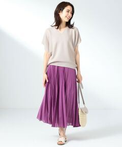 ANY / エニィ ミニ・ひざ丈スカート | 【洗える】ツイストボイルダブル  プリーツスカート