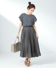 ANY / エニィ ミニ・ひざ丈スカート | 【洗える】ツイストボイルダブル  プリーツスカート