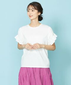 【UVケア・接触冷感】ギャザーパフTブラウス Tシャツ