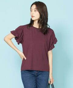 【UVケア・接触冷感】ギャザーパフTブラウス Tシャツ