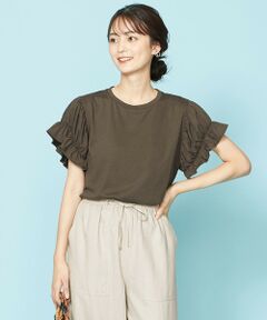 【UVケア・接触冷感】ギャザーパフTブラウス Tシャツ