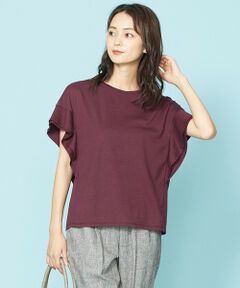 【UVケア・接触冷感】ラッフルフリルTブラウス Tシャツ