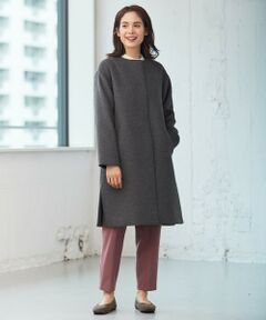 ANY / エニィ その他アウター | カシミヤブレンドノーカラーサイドスリット コート